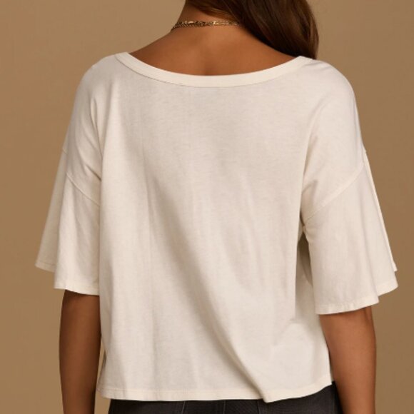 NWT Lulus Fly Style Off White Flutter‎ Sleeve Tee - Small - Picture 4 of 14